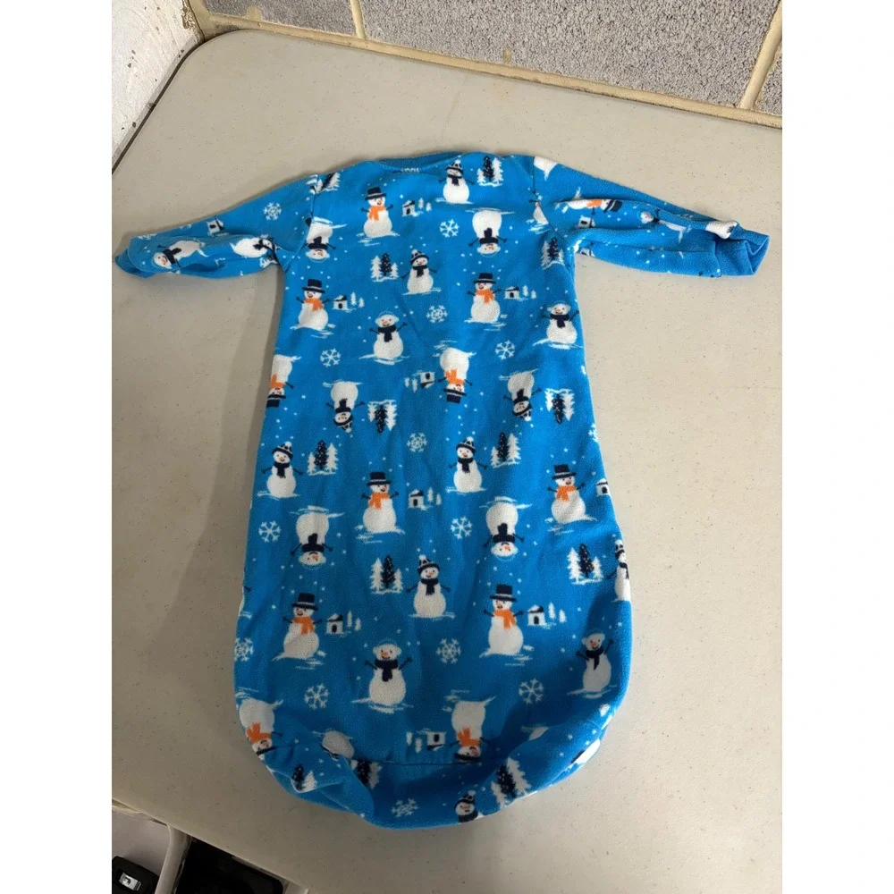 Carters Baby Sleep Sack Blue Snowman Fleece 0-9‎ Months